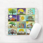 Judaica 12 Israëlische kunstpanelen Muismat (Met muis)