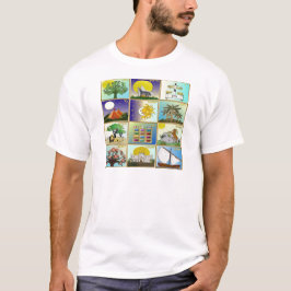 Judaica 12 Israëlische kunstpanelen T-shirt