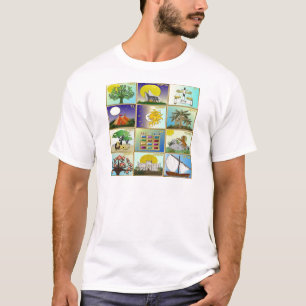 Judaica 12 Israëlische kunstpanelen T-shirt