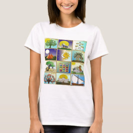 Judaica 12 Israëlische kunstpanelen T-shirt