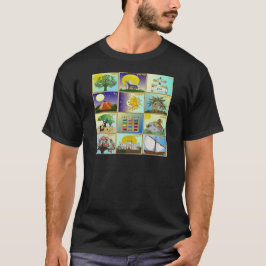 Judaica 12 Israëlische kunstpanelen T-shirt