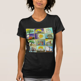 Judaica 12 Israëlische kunstpanelen T-shirt
