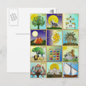 Judaica 12 Israëlische stammen Briefkaart (Voorkant / Achterkant)