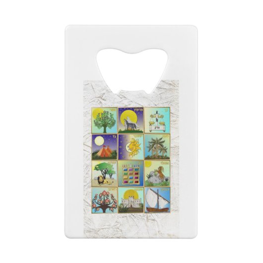 Judaica 12 Israëlische stammen maken kunst Creditkaart Flessenopener (Achterkant)