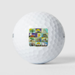 Judaica 12 Israëlische stammen maken kunst Golfballen