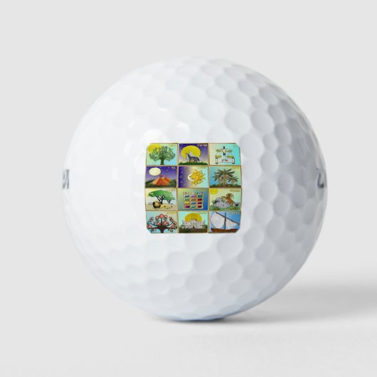 Judaica 12 Israëlische stammen maken kunst Golfballen (Voorkant)