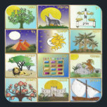 Judaica 12 Israëlische stammen Vierkante Sticker<br><div class="desc">Je bekijkt het Lee Hiller Design Collectie. Apparel,  Gifts & Collectibles Lee Hiller Photography of Digital Art Collectie. Je kunt haar Natuur fotografie uitzichten op http://HikeOurPlanet.com/ en haar wandelende blog volgen in Hot Springs National Park.</div>