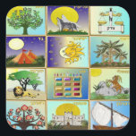 Judaica 12 Israëlische stammen Vierkante Sticker<br><div class="desc">Je bekijkt het Lee Hiller Design Collectie. Apparel,  Gifts & Collectibles Lee Hiller Photography of Digital Art Collectie. Je kunt haar Natuur fotografie uitzichten op http://HikeOurPlanet.com/ en haar wandelende blog volgen in Hot Springs National Park.</div>