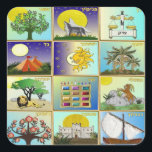 Judaica 12 Israëlische stammen Vierkante Sticker<br><div class="desc">Je bekijkt het Lee Hiller Design Collectie. Apparel,  Gifts & Collectibles Lee Hiller Photography of Digital Art Collectie. Je kunt haar Natuur fotografie uitzichten op http://HikeOurPlanet.com/ en haar wandelende blog volgen in Hot Springs National Park.</div>