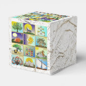 Judaica 12 stammen Israël Art Panels Favor Box Bedankdoosjes (Achterkant)