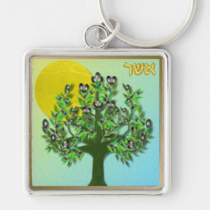 Judaica 12 Stammen Israël Asher Sleutelhanger