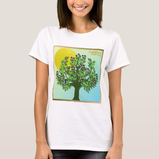 Judaica 12 Stammen Israël Asher T-shirt (Voorkant)
