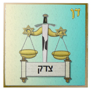 Judaica 12 Stammen Israël Dan Kunstprint Tegeltje