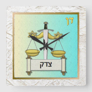 Judaica 12 Stammen Israël Dan Vierkante Klok