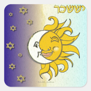 Judaica 12 Stammen Israël Issachar Kunst Vierkante Sticker