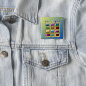 Judaica 12 Stammen Israël Levi Vierkante Button 5,1 Cm (In situ)