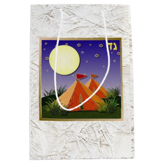 Judaica 12 stammen van Israël Art Gad Gift Bag Medium Cadeauzakje (Voorkant)