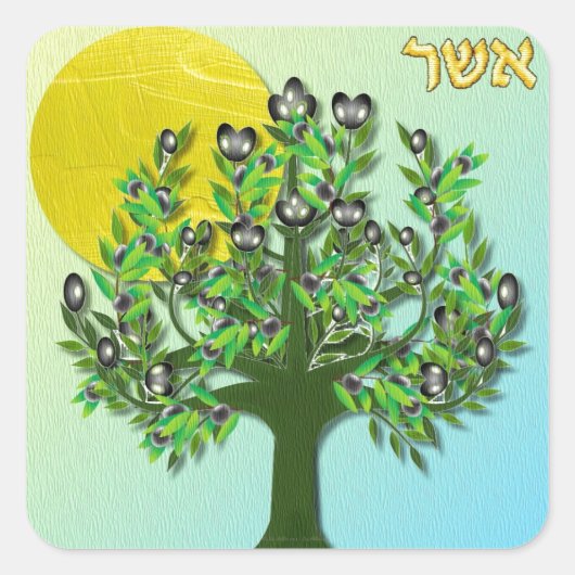 Judaica 12 stammen van Israel Asher Vierkante Sticker (Voorkant)