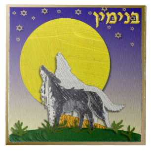 Judaica 12 Stammen Van Israël Benjamin Kunstprint Tegeltje