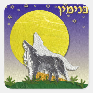 Judaica 12 stammen van Israel Benjamin Vierkante Sticker