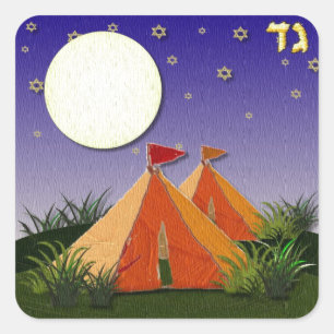 Judaica 12 Stammen van Israël Gad Vierkante Sticker