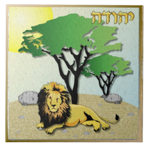 Judaica 12 stammen van Israel Judah Art print Tegeltje