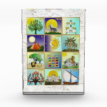 Judaica 12 Stammen van Israël Kunst Acryl Blok