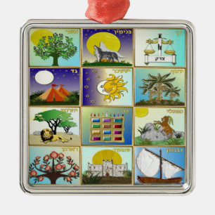 Judaica 12 Stammen Van Israël Kunstpanelen Metalen Ornament