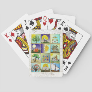 Judaica 12 Stammen Van Israël Kunstpanelen Pokerkaarten