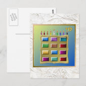 Judaica 12 stammen van Israel Levi Briefkaart (Voorkant / Achterkant)