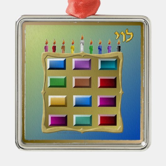 Judaica 12 stammen van Israel Levi Metalen Ornament (Voorkant)