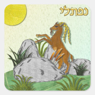 Judaica 12 Stammen van Israël Naftali Vierkante Sticker