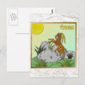 Judaica 12 stammen van Israel Naphtali Briefkaart (Voorkant / Achterkant)