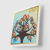 Judaica 12 stammen van Israel Reuben Vierkante Klok (Hoek)