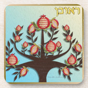 Judaica 12 Stammen van Israël Ruben Bier Onderzetter