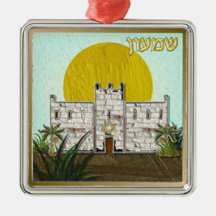 Judaica 12 stammen van Israël Simeon Metalen Ornament