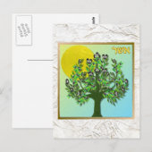 Judaica 12 Tribes Israel Asher Briefkaart (Voorkant / Achterkant)