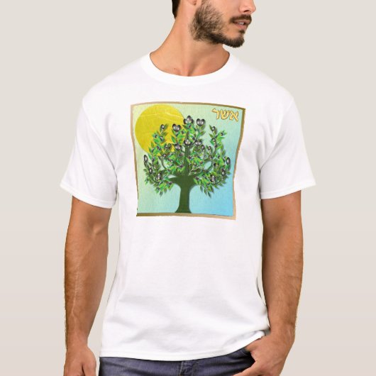 Judaica 12 Tribes Israel Asher T-shirt (Voorkant)