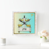 Judaica 12 Tribes Israel Dan Art Vierkante Klok (Huis)