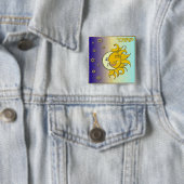 Judaica 12 Tribes Israel Issachar Vierkante Button 5,1 Cm (In situ)