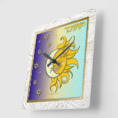 Judaica 12 Tribes Israel Issachar Vierkante Klok (Hoek)