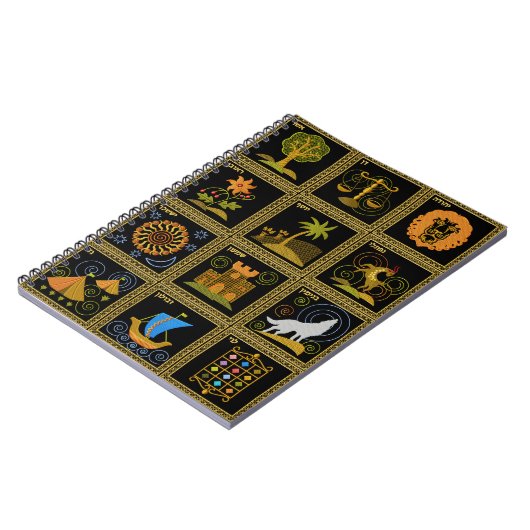 Judaica 12 Tribes of Israel Art Spiral Notebook Notitieboek (Linkerzijde)