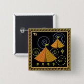 Judaica 12 Tribes of Israel Button - Gad (Voorkant /achterkant)