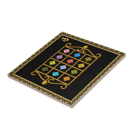 Judaica 12 Tribes of Israel Ceramic Tile - Levi Tegeltje (Zijkant)