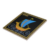 Judaica 12 Tribes of Israel Ceramic Tile - Zvulun Tegeltje (Zijkant)