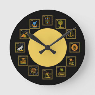 Judaica 12 Tribes of Israel Clock Ronde Klok