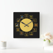 Judaica 12 Tribes of Israel Clock Vierkante Klok (Huis)