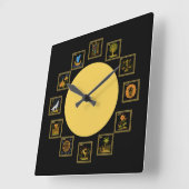 Judaica 12 Tribes of Israel Clock Vierkante Klok (Hoek)