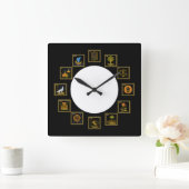 Judaica 12 Tribes of Israel Clock Vierkante Klok (Huis)