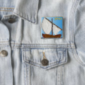 Judaica 12 Tribes of Israel Zebulun Art Vierkante Button 5,1 Cm (In situ)